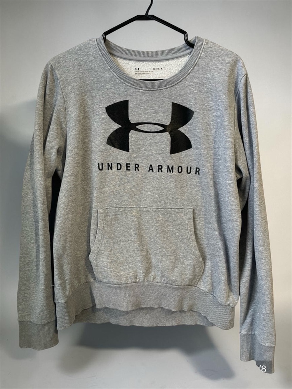 Under Armour Grey Crewneck Sweatshirt - Men's Size Medium - Logo Big